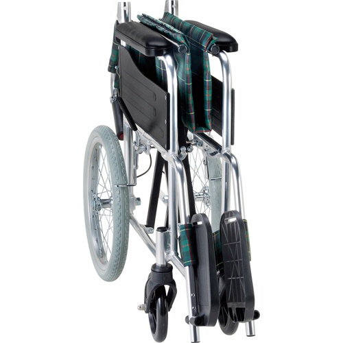 マキテック　車いす（介助式・背折れタイプ）　緑チェック　ＥＷ－３０ＧＮ　１台2