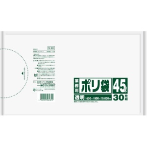 日本サニパック　業務用ポリ袋　透明　４５Ｌ　０．０３０ｍｍ　Ｎ－４Ｃ　１パック（３０枚）1