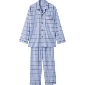 ケアファッション　大きめボタンパジャマ　紳士用　ブルー　Ｍ　８９８０６－０１　１着1