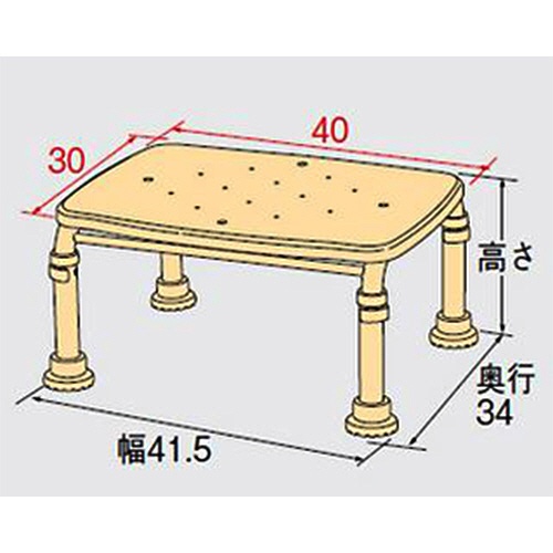 アロン化成　ステンレス製浴槽台Ｒ（あしぴた）　標準２０－３０　レッド　５３６－４４６　１台2
