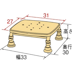 アロン化成　ステンレス製浴槽台Ｒ（あしぴた）　ミニ１２－１５　レッド　５３６－４６２　１台2