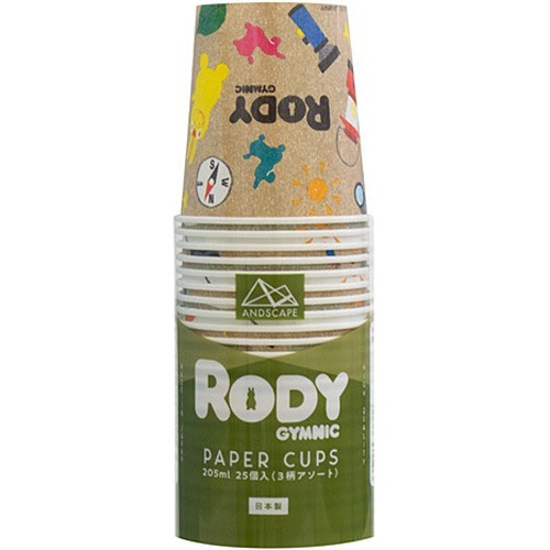 サンナップ　アンドスケープ　ペーパーカップ　ＲＯＤＹ　２０５ｍｌ　３柄アソート　Ｃ２０２５ＲＤ　１パック（２５個）2