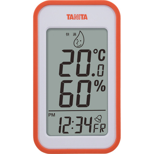 【たのめーる】タニタ デジタル温湿度計 オレンジ TT559OR 1個の 