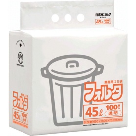 日本サニパック　環優包装フォルタ　透明　４５Ｌ　薄口０．０２５ｍｍ　ＦＵ４Ｃ　１パック（１００枚）