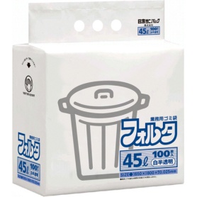 日本サニパック　環優包装フォルタ　白半透明　４５Ｌ　薄口０．０２５ｍｍ　ＦＵ４Ｈ　１パック（１００枚）