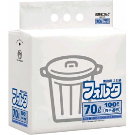 日本サニパック　環優包装フォルタ　白半透明　７０Ｌ　薄口０．０３０ｍｍ　ＦＵ７Ｈ　１パック（１００枚）