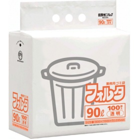 日本サニパック　環優包装フォルタ　透明　９０Ｌ　薄口０．０３５ｍｍ　ＦＵ９Ｃ　１パック（１００枚）