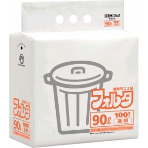 日本サニパック　環優包装フォルタ　透明　９０Ｌ　薄口０．０３５ｍｍ　ＦＵ９Ｃ　１パック（１００枚）1