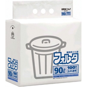 日本サニパック　環優包装フォルタ　白半透明　９０Ｌ　薄口０．０３５ｍｍ　ＦＵ９Ｈ　１パック（１００枚）