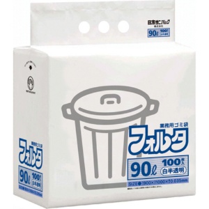 日本サニパック　環優包装フォルタ　白半透明　９０Ｌ　薄口０．０３５ｍｍ　ＦＵ９Ｈ　１パック（１００枚）1