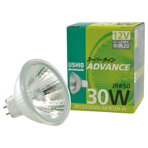 ウシオライティング　ハロゲンランプ　スーパーラインアドバンス　３０Ｗ　中角　ＧＵ５．３口金　ミラー付　ＪＲ１２Ｖ３０ＷＬＭ／ＫＵＶ－Ｈ　１個1