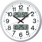 セイコー　電波掛時計　オフィスタイプ　カレンダー・温度湿度表示付　ＫＸ２３７Ｓ　１台