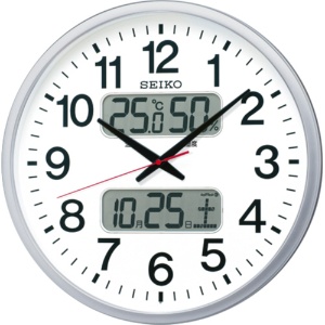セイコー　電波掛時計　オフィスタイプ　カレンダー・温度湿度表示付　ＫＸ２３７Ｓ　１台1
