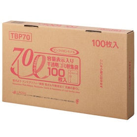 ジャパックス　容量表示入りゴミ袋　ピンクリボンモデル　乳白半透明　７０Ｌ　ＢＯＸタイプ　ＴＢＰ７０　１箱（１００枚）