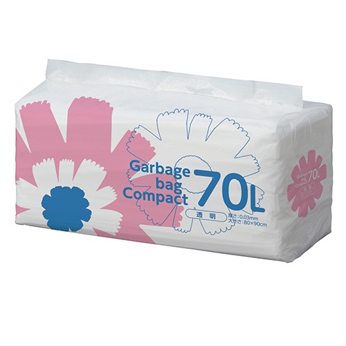 ＴＡＮＯＳＥＥ　ゴミ袋　コンパクト　透明　７０Ｌ　１パック（５０枚）1