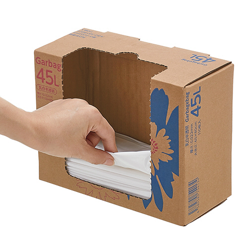 たのめーる】TANOSEE ゴミ袋 コンパクト 乳白半透明 45L BOXタイプ 1箱