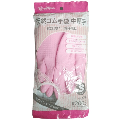 川西工業　天然ゴム手袋　中厚手　Ｌ　ピンク　＃２００５－Ｌ　１双2