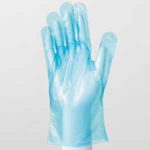 川西工業　ポリエチレン手袋　カタエンボス　ブルー　Ｓ　＃２０１６　１パック（１００枚）2