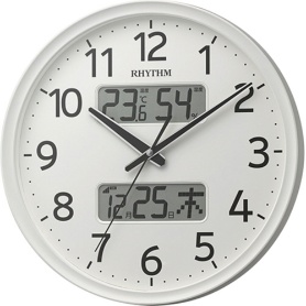 リズム　電波掛時計　フィットウェーブリブＡ０３　温度湿度カレンダー表示付　白　８ＦＹＡ０３ＳＲ０３　１台