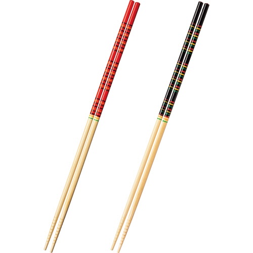 大和物産　カブキ菜箸　赤・黒　約３３ｃｍ　１パック（２膳）1