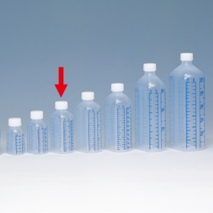 シンリョウ　プリントメモリ瓶　青目盛　１００ｍｌ　１セット（１４０本）1