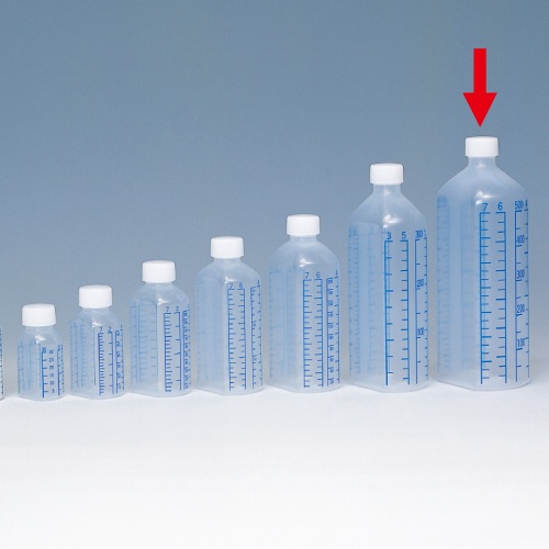 シンリョウ　プリントメモリ瓶　青目盛　５００ｍｌ　１セット（４０本）1