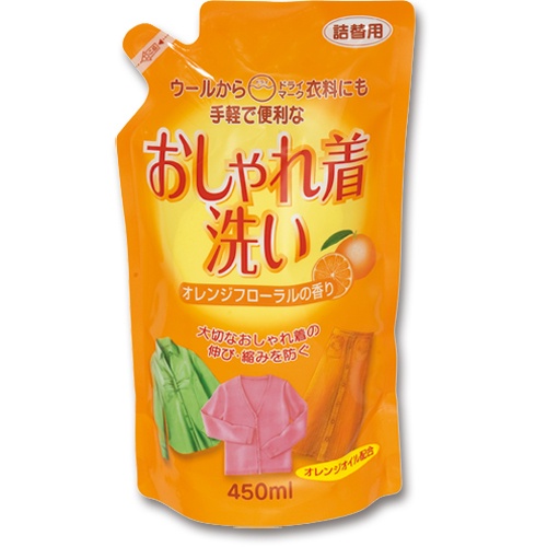 ロケット石鹸　おしゃれ着洗い　オレンジオイル配合　詰替用　４５０ｍＬ　１パック1