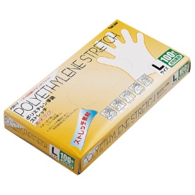 川西工業　ポリエチレン手袋　ストレッチ　Ｌ　２０１７Ｌ　１箱（１００枚）