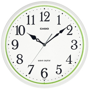 カシオ　電波掛時計　ホワイト×グリーン　ＩＱ－４８１Ｊ－７ＪＦ　１台1
