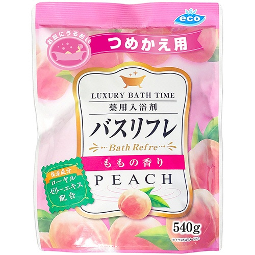 ライオンケミカル　薬用入浴剤バスリフレ　ももの香り　つめかえ用　５４０ｇ　１パック1