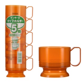 日本デキシー　インサートカップホルダー　スケルトンオレンジ　ＫＯＴ００５ＳＯ　１パック（５個）