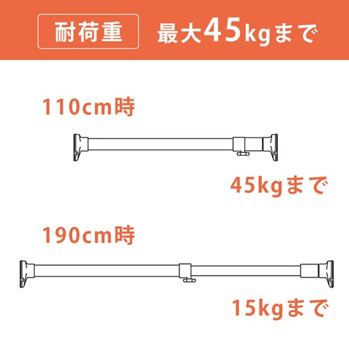 平安伸銅工業　突ぱりパワフルポール　大　マットブラック　ＲＴＢ－１１０　１本3