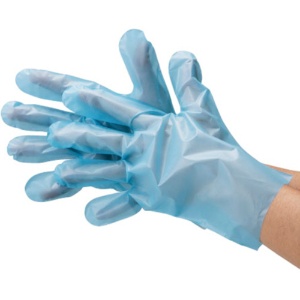 川西工業　ポリエチレン手袋　外エンボス　エコノミー　ブルー　ＳＳ　＃２０１８　１パック（１００枚）2