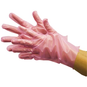 川西工業　ポリエチレン手袋　外エンボス　エコノミー　ピンク　Ｍ　＃２０１８　１パック（１００枚）2