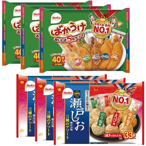 たのめーる 栗山米菓 ばかうけ 瀬戸の汐揚 各3パック 1セットの通販 たのめーる 栗山米菓 ばかうけ 瀬戸の汐揚 各3パック 1セットの通販