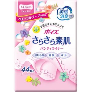日本製紙クレシア　ポイズ　さらさら素肌　パンティライナー　フローラルソープの香り　１パック（４４枚）1