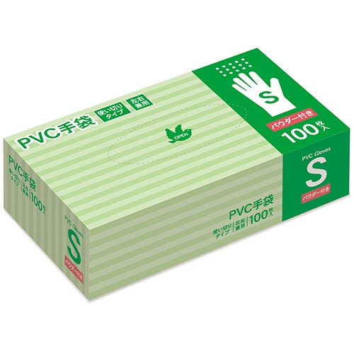 ＰＶＣ手袋　パウダー付き　Ｓ　１箱（１００枚）1