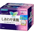 花王　ロリエ　しあわせ素肌　通気超スリムタイプ　特に多い夜用　羽つき