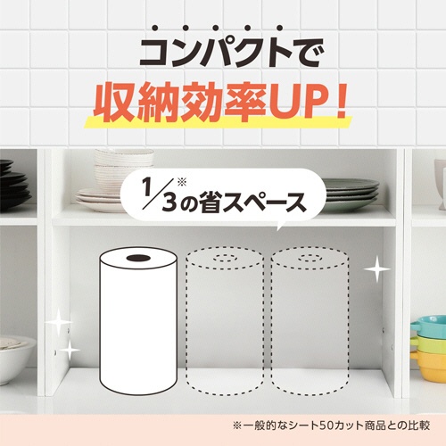 日本製紙クレシア　スコッティファイン　３倍巻キッチンタオル　１５０カット　１パック（２ロール）4