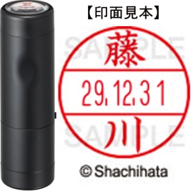 シヤチハタ　データーネームＥＸ１５号　キャップ式　既製品　本体＋印面（氏名印：藤川）セット　ＸＧＬ－１５Ｈ－Ｒ＋１５Ｍ　（１７４４　フジカワ）　１個