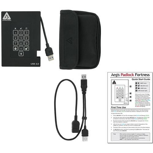 Ａｐｒｉｃｏｒｎ　Ａｅｇｉｓ　Ｆｏｒｔｒｅｓｓ　暗証番号対応ポータブルＳＳＤ　１ＴＢ　Ａ２５－３ＰＬ２５６－Ｓ１０００Ｆ（Ｒ２）　１台3