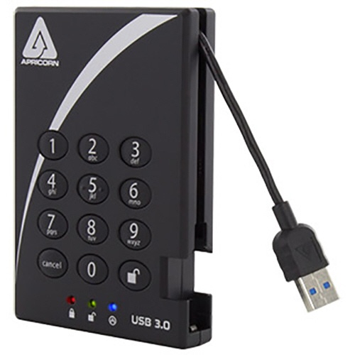 Ａｐｒｉｃｏｒｎ　Ａｅｇｉｓ　Ｐａｄｌｏｃｋ　暗証番号対応ポータブルＳＳＤ　５１２ＧＢ　Ａ２５－３ＰＬ２５６－Ｓ５１２（Ｒ２）　１台1