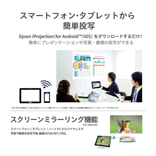 エプソン　ビジネスプロジェクター　Ｆｕｌｌ　ＨＤ　４０００ルーメン　無線ＬＡＮ内蔵　ＥＢ－９９２Ｆ　１台6