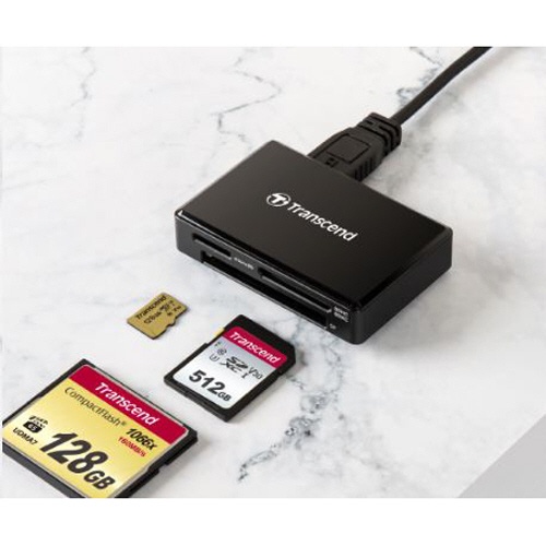 トランセンド　Ａｌｌ－ｉｎ－１　マルチメモリーカードリーダー／ライター　ＵＳＢ３．１　Ｇｅｎ１　ブラック　ＴＳ－ＲＤＦ８Ｋ２　１個2