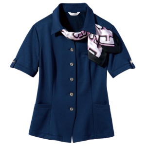 セロリー　オーバーシャツ（リボン付）　エアフロートソアロン　ネイビー　５号　Ｓ－５０１２１－５　１着1