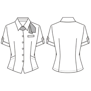 セロリー　オーバーシャツ（リボン付）　エアフロートソアロン　ネイビー　１７号　Ｓ－５０１２１－１７　１着2