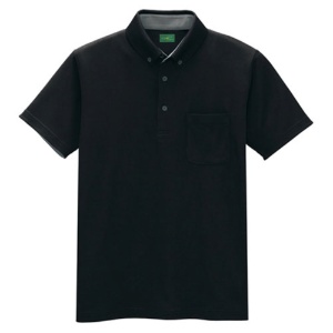 アイトス　制電半袖ボタンダウンポロシャツ（男女兼用）　エコ制電ニット　ブラック　Ｍサイズ　ＡＺ－５０００６－０１０－Ｍ　１着1