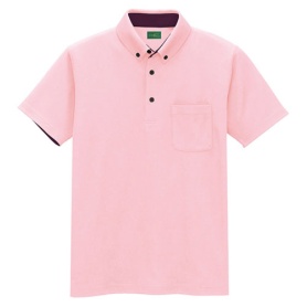 アイトス　制電半袖ボタンダウンポロシャツ（男女兼用）　エコ制電ニット　ピンク　Ｓサイズ　ＡＺ－５０００６－０６０－Ｓ　１着