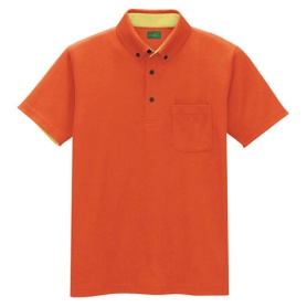 アイトス　制電半袖ボタンダウンポロシャツ（男女兼用）　エコ制電ニット　オレンジ　Ｍサイズ　ＡＺ－５０００６－０６３－Ｍ　１着
