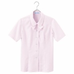 神馬本店　半袖ブラウス（タイ付）　ファインカルゼ　ラベンダー　１５号　ＳＳ０１２Ｂ－１９－１５　１着